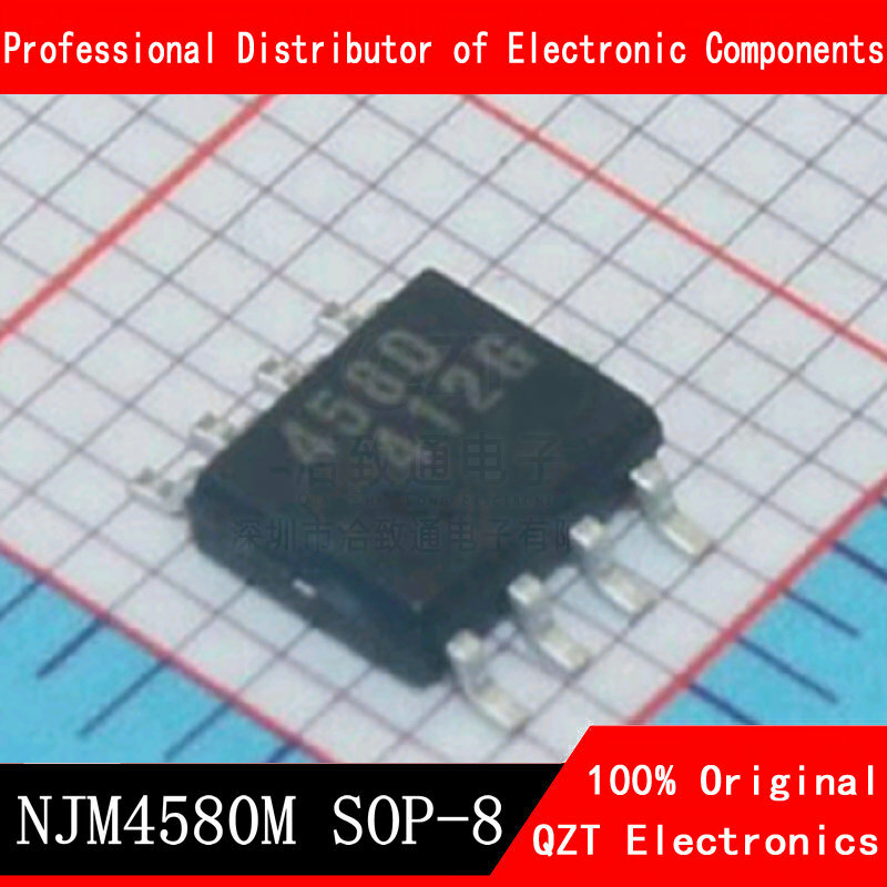 10 개/몫 NJM4580M SOP8 NJM4580 JRC4580 SOP 4580M SMD SOP8 새로운 원본 IC 칩