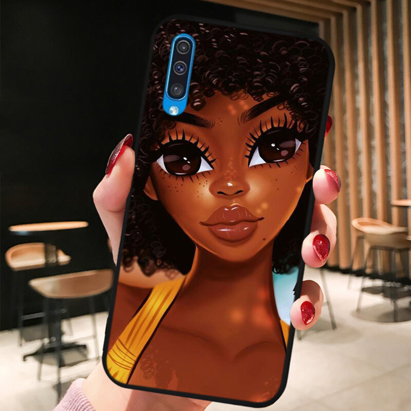 Art Afro Girls Black Women Soft Phone Case for Samsung Galaxy Note 10 S10 Lite S20 Ultra Plus A11 A41 A51 A71 A81 A91 Cover