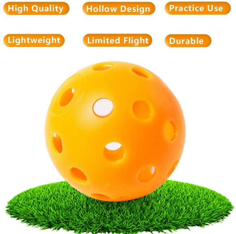 Bolas de Golf huecas de plástico, 12 unidades, entrenamiento, flujo de aire de colores, práctica de Swing, rango de conducción, pelota de juguete PE