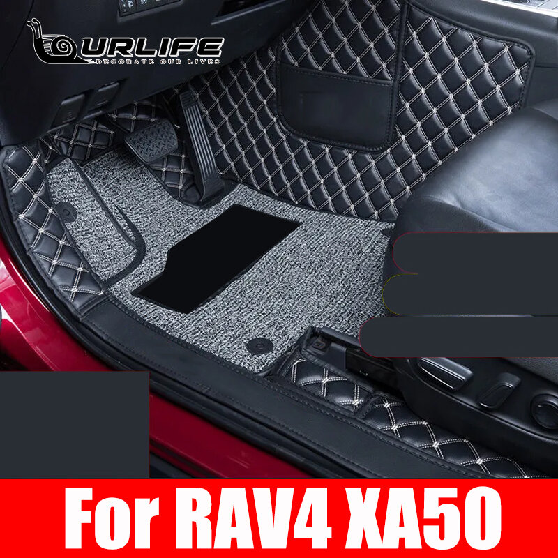Toyota RAV4 XA50 5TH 2019 2020 2021 2022 자동차 바닥 매트 카펫 가죽 맞춤형 자동차 스타일링 인테리어 액세서리 발 패드