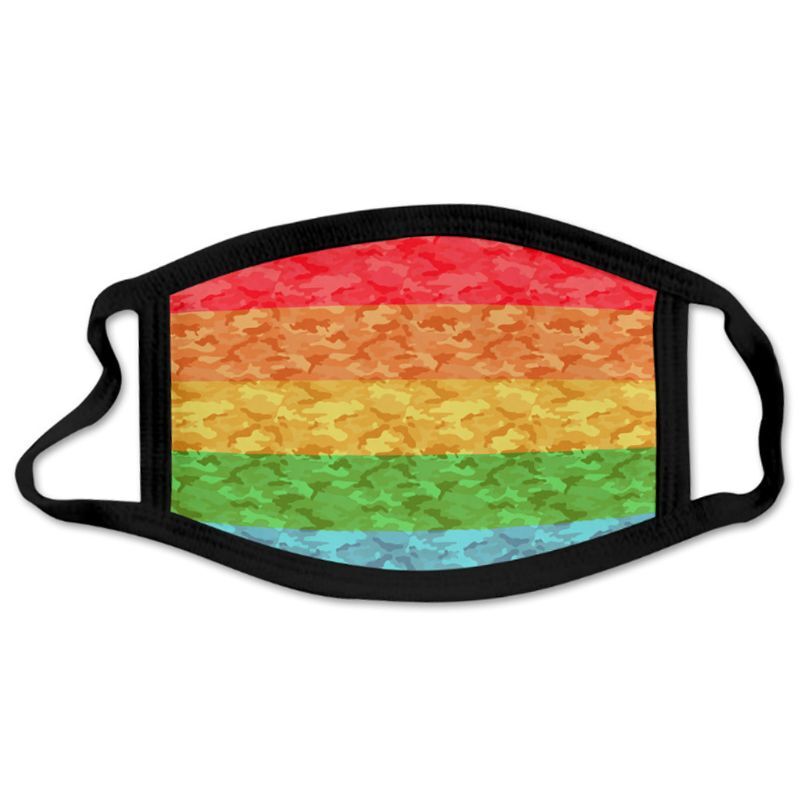 Mascarilla facial con estampado Digital, máscara de seda de hielo, LGBT, orgullo, rayas de arco iris, 28TF, Unisex