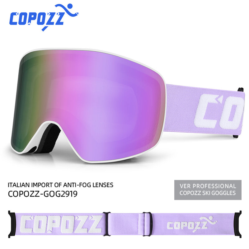 Copozz-男性と女性のためのスキーゴーグル,2層,大型,防曇,uv400