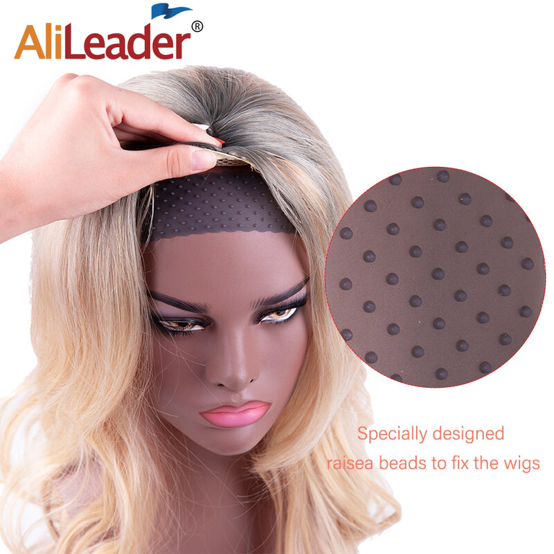 Alileader-شريط شعر مستعار سيليكون غير قابل للانزلاق ، تثبيت قوي ، مع قبضة ، عقال شفاف ، مرن
