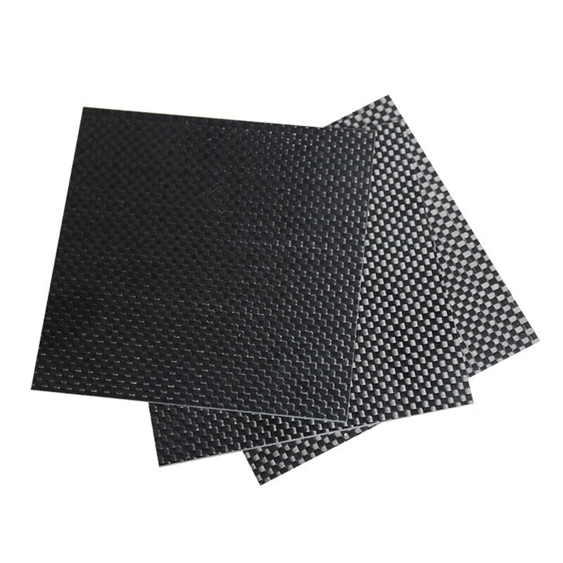 Placa de fibra de carbono 1 peça, placa de painel 100% * 100*100/0.2/0.5/1.5/2.0/3.0mm 4.0*200/300mm