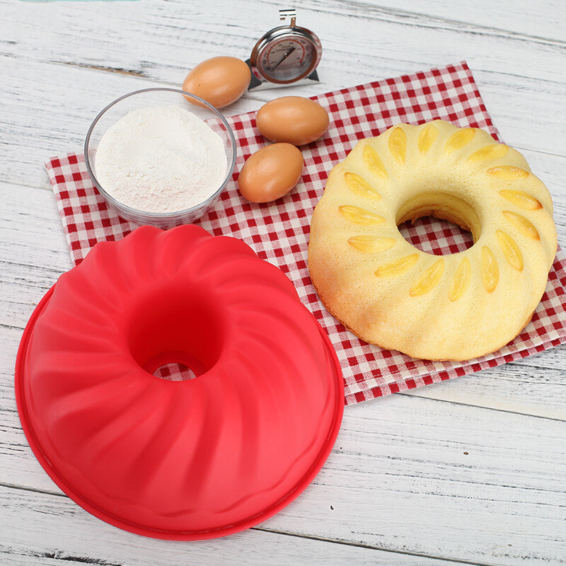 Large Hollow Round 9 Inch Chiffon Cake Mold Gear Plate Silicone Cake Mold Baking Tool Cake Decorating Tools