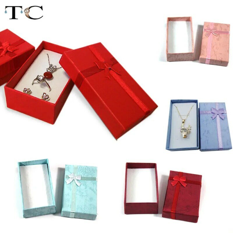 Kotak Hadiah Penyimpanan Organizer Perhiasan Kalung Anting Cincin Kotak Kertas Perhiasan Kemasan Wadah