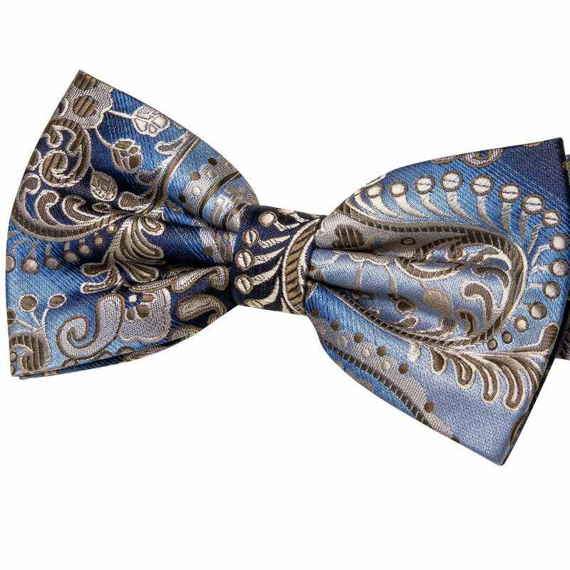 Men Cummerbund Blue Silk Bowtie Handkerchief Cufflinks Set Wedding Bows Adjustable Waistband For Men Tuxedo Barry.Wang YF-1015