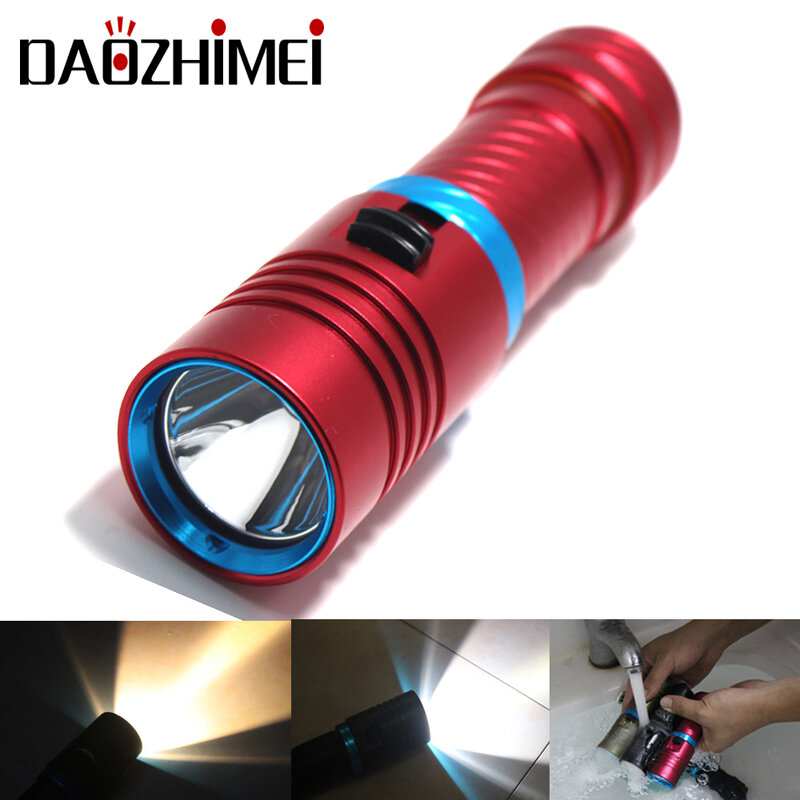 L2 Led Flashlight Scuba Diving Light Waterproof Underwater Light Camping lanterna Torch For 18650 26650 Battery (Not included)