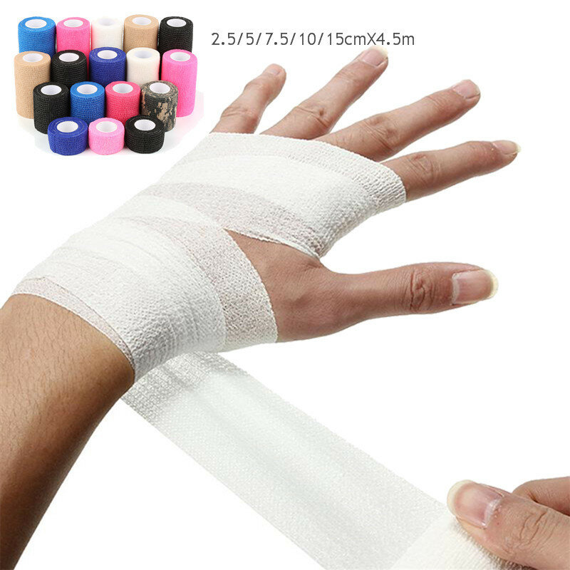 Bandagem elástica autoadesiva para proteção de segurança, cuidados médicos, fita de gaze de tratamento, fita muscular de emergência, ferramenta de primeiros socorros