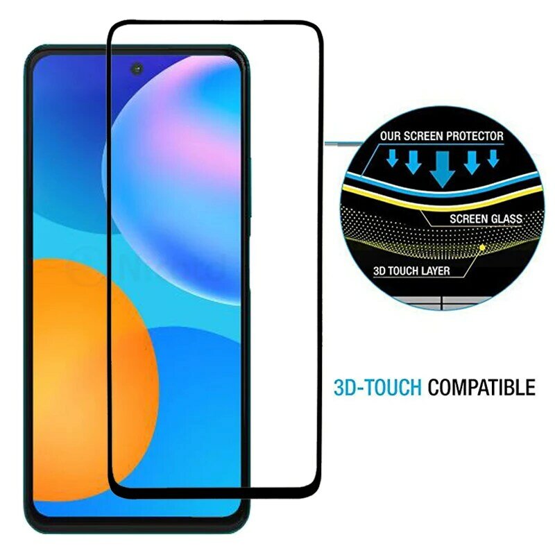 Protecteur d'écran, couverture complète en verre pour Huawei P Smart 2021 2020 2019 2018 2017 P Smart Z S P40 P30 P20 Lite