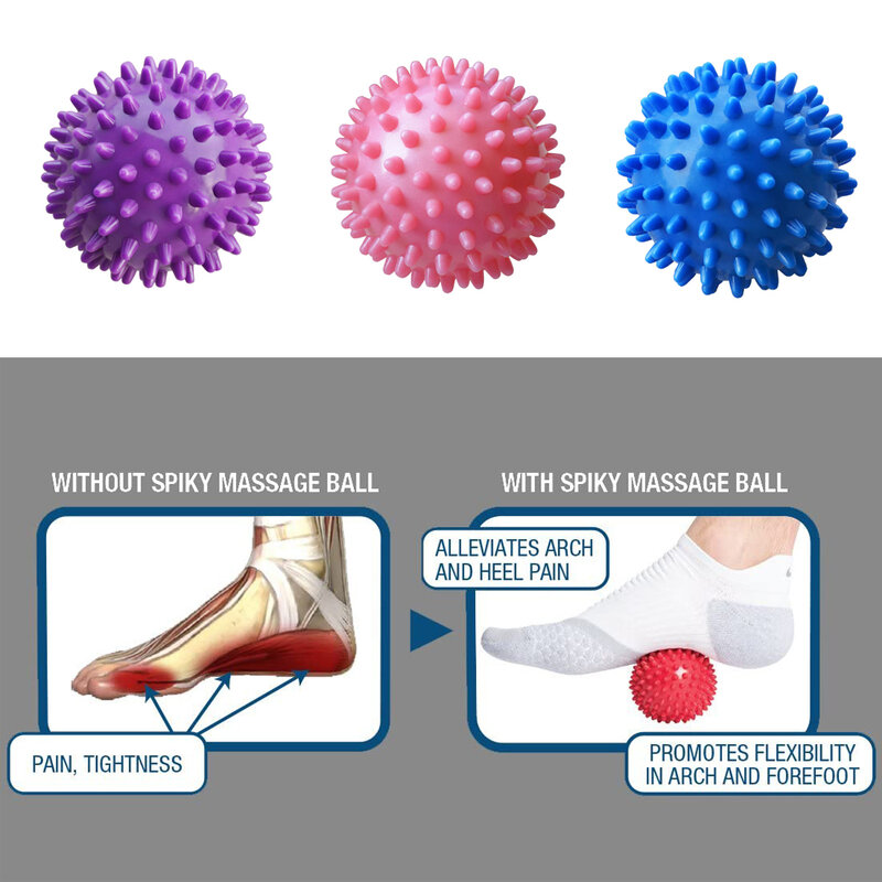 WorthWhile-bolas de Yoga de PVC para ejercicio, pelota deportiva para aliviar el estrés corporal, masajeador de mano, rodillo de pie, entrenamiento en casa