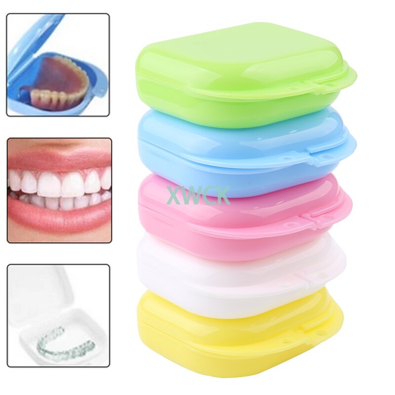 1 Buah Kotak Penyimpanan Wadah Peralatan Gigi Palsu Pengatur Kotak Mandi Gigi Palsu Pembersih Gigi Palsu Kotak Penyimpanan Peralatan Gigi Palsu