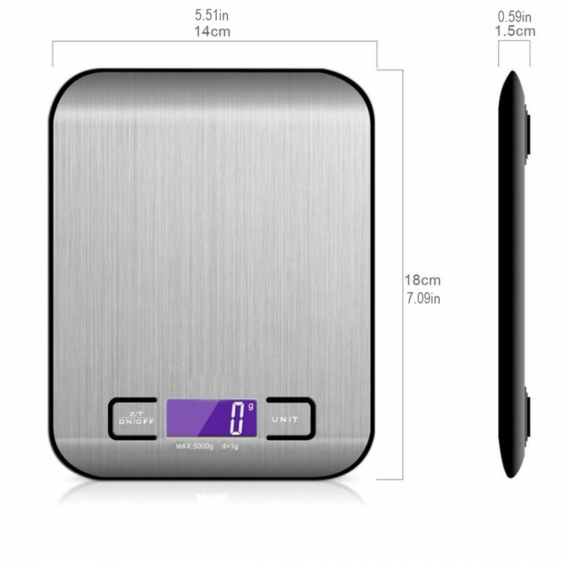 Stainless Steel Kitchen Scale Electronic Weighing 5Kg 10Kg Household Kitchen Scale Food Mini Gram Scale Jewelry Said