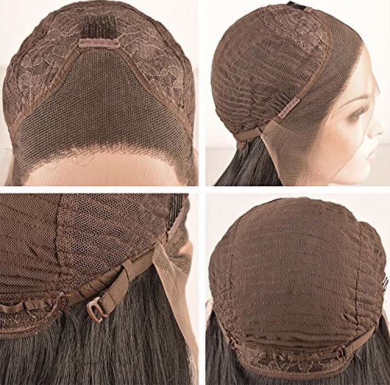 Meinmod brązowy syntetyczna koronka peruka Front realistyczny wygląd długie proste koronki peruka Front dla kobiet codziennego użytku peruki