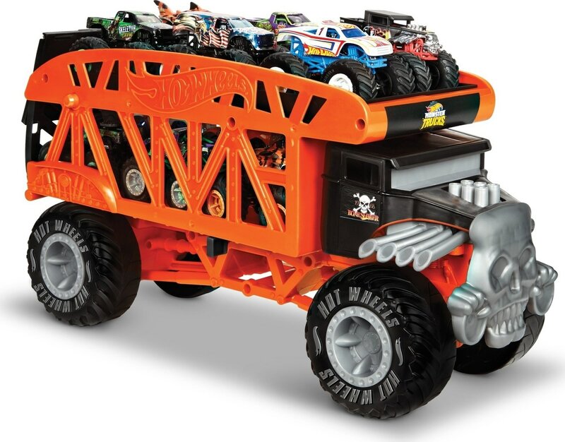 Monster Trucks Transporter Truck - 12 pezzi coperture per veicoli in scala 1:64