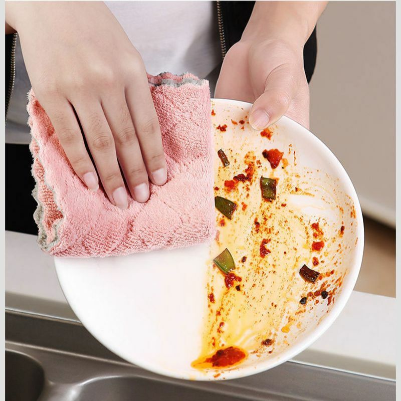 MELTSETM 8PCS Microfiber Towel Absorbent Kitchen Cleaning Cloths Non-stick Oil Dish Towel Rags Napkins Household Cleaning Towel