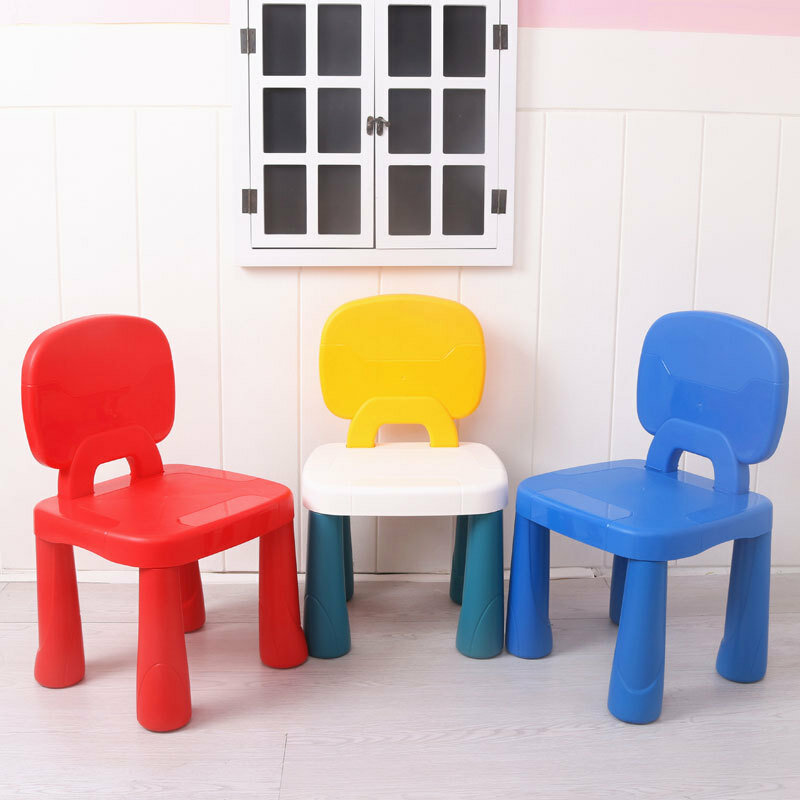 Cadeira infantil de plástico, grossa, de jantar, pequena, banco, jardim de infância, móveis para casa
