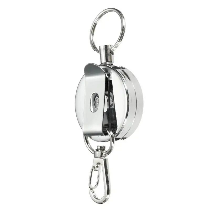 Edc exterior resiliência corda de fio de aço elástico chaveiros keyring desportivo retrátil alarme chaveiro anti-perdido chaves telescópicas