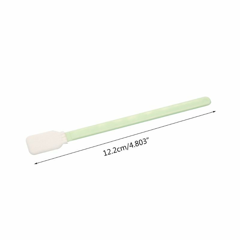 100Pcs/Set Double Layer Polyester Rectangular Head Cleaning Swabs Plastic Handle Dust-Free Industrial Paddle Sticks