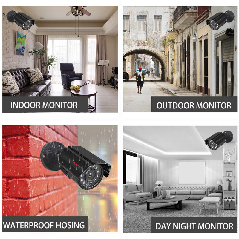 Sistema de cámaras de seguridad 5 en 1, Kit de videovigilancia con Cable de 18M, impermeable IP66, para interior y exterior, CCTV para el hogar