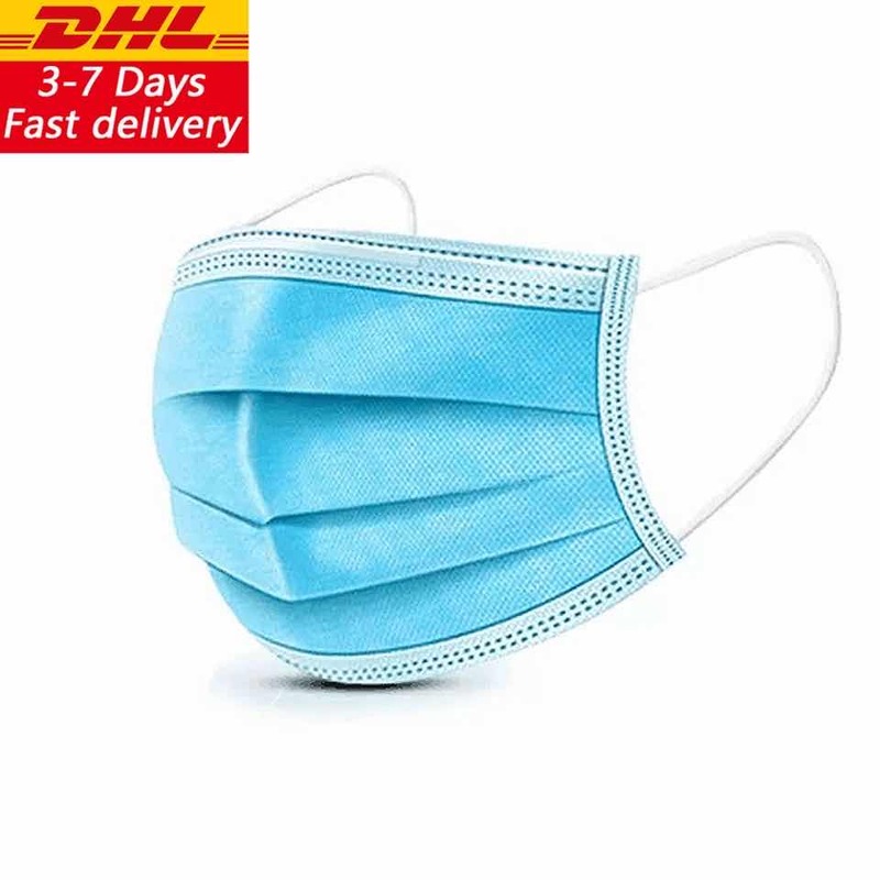 50PCS Disposable Face Mask Anti Droplets/Smog 3 Layer Protective Face Mouth Mask Anti-Pollution Filter Masks Adult Fast Shipping