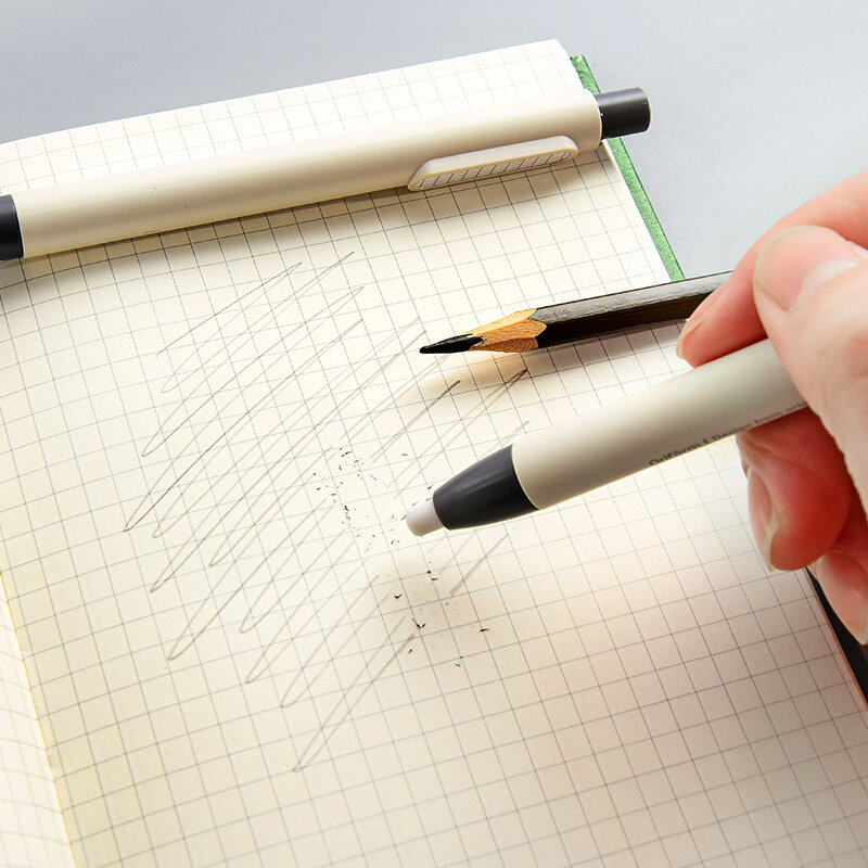 Mohamm Deli Retractable Press Pen Artist Drawing Sketch Eraser School Supplies Stationery