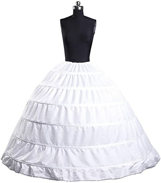 6 Hoop Skirt Ball Gown Petticoat Underskirt Slip for Wedding Dress