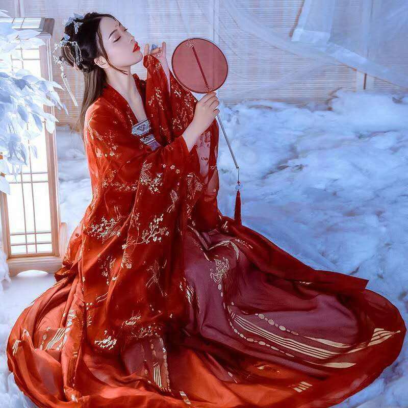 Costume cinese antico abbigliamento donna tradizionale Hanfu donna Plus Size dinastia Tang costumi da ballo Folk Fairy Dress abiti rossi