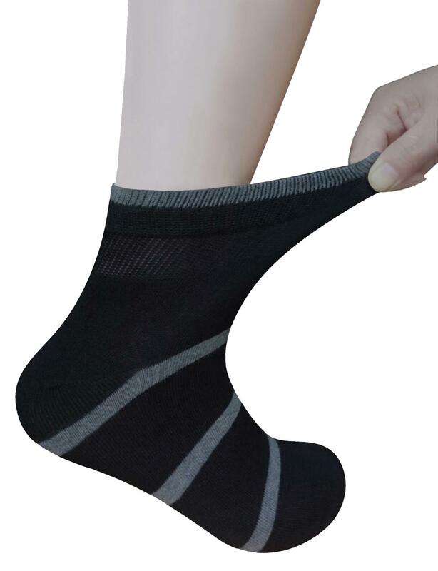 Männer Bambus Diabetische Ankle Socken mit Nahtlose Kappe und Nicht-Bindung Top,6 Pairs L Größe (10-13)