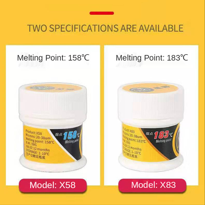 1pcs Middle Layer Low Temperature 158℃ Chip 183℃ Lead-Free Solder Paste Suitable For Motherboard Middle Layer And Chip Repair