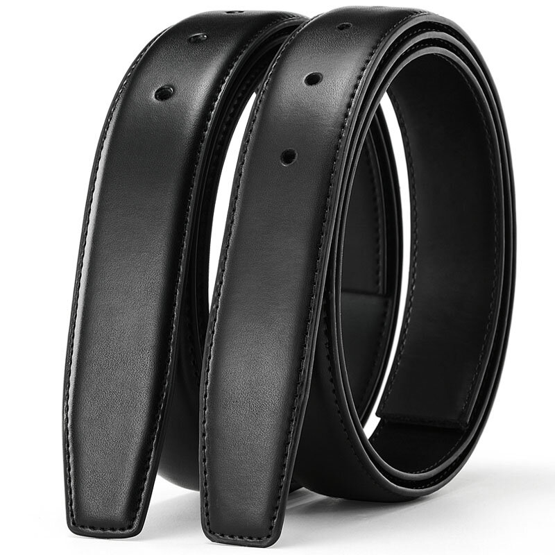 Belts No Buckle 2.8 3.0 3.5 cm Width Brand Automatic Buckle Black Genuine Leather Men's Belts Body Without Buckle Strap
