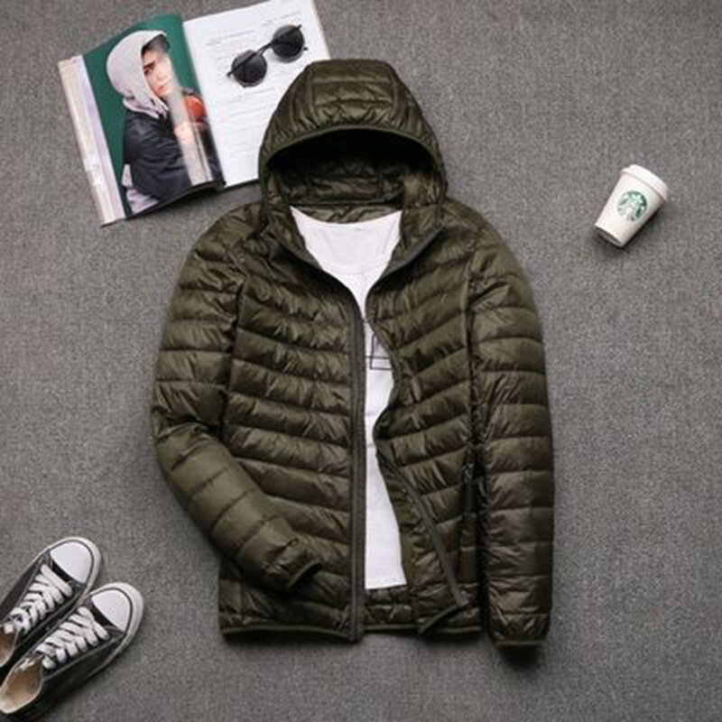남성용 초경량 패커 블 다운 재킷, 물과 바람 방지 통기성 코트 2023 남성 후드 재킷