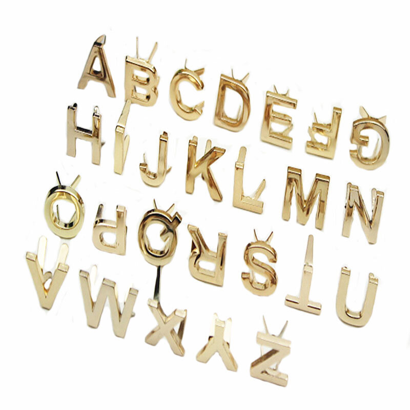 5 pezzi fai da te inglese 26 lettere rivetti in metallo borchie artiglio per borse vestiti cappelli decorazioni in pelle alfabeti artiglio rivetto artigianato fatto a mano