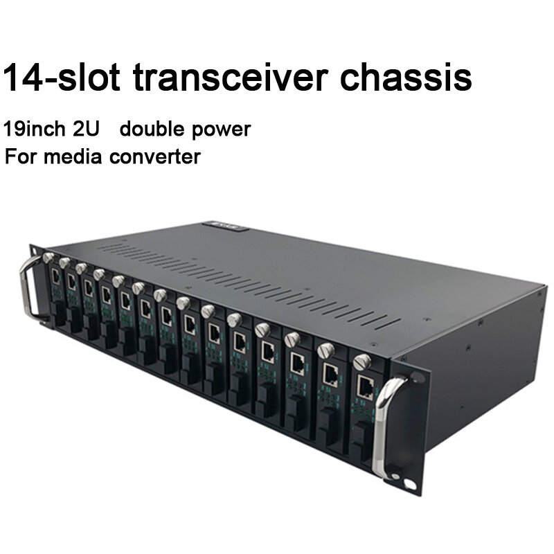 14-Slot Transceiver Frame 1.25G Sc/Pc Epon Optische Interface Ftth Optische Module 19Inch 2U Fiber optique Media Converter Rack