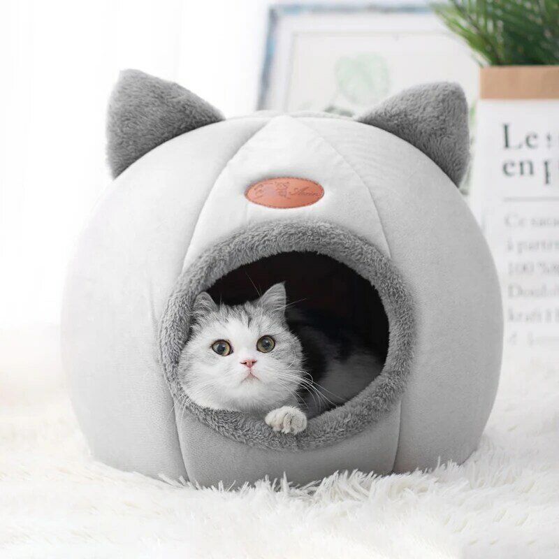 겨울 고양이 침대에 새로운 깊은 수면 컴포트 Iittle 매트 바구니 작은 개집 제품 애완 동물 텐트 아늑한 동굴 둥지 실내 Cama Gato