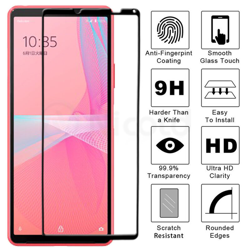 Tempered Glass For Sony Xperia 10 III Lite XQ-BT44 Full Screen Protector For Sony Xperia 10 III Lite 6.0" Protective Glass Film