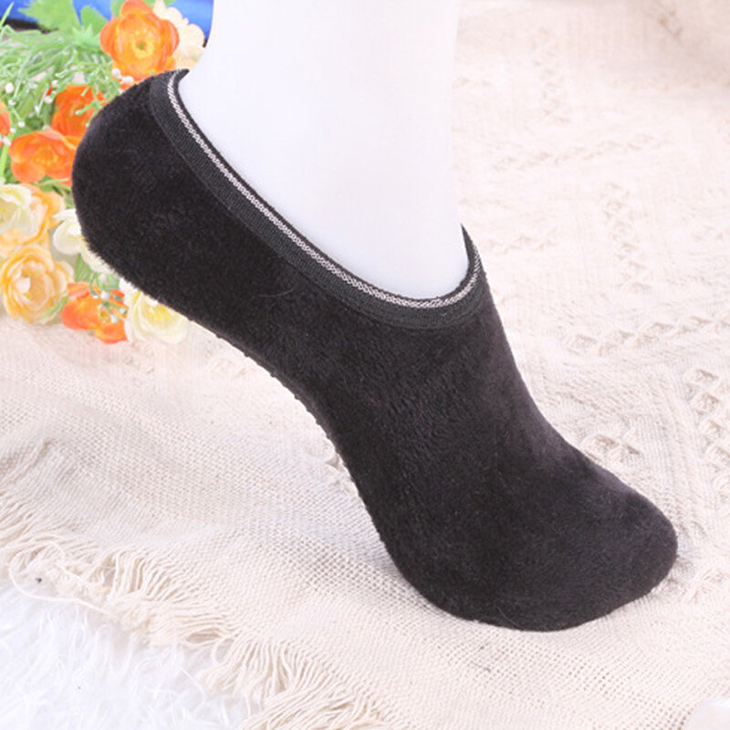 1 par das mulheres meias quentes respirável moda esportes meias cozy pés fuzzy chinelos booties interior antiderrapante meias do vintage