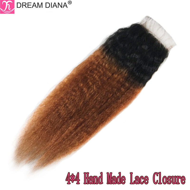 Dreambandana-cabelo remy brasileiro crespo, cabelo 100% humano, fechamento de cabeça, cabelos de bebê, encaracolado, fechamento lace 4x4