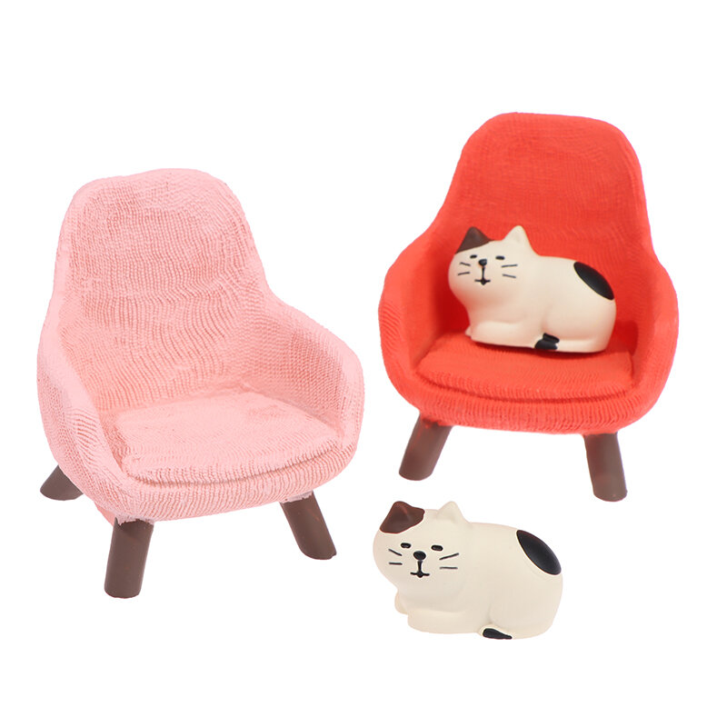 1 Set Simulation Small Sofa Stool Chair Furniture Model Toys For Doll House Decoration New
