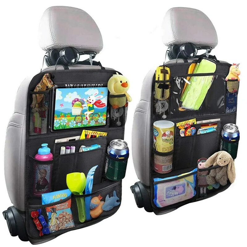 Rangement des sièges de voiture pour enfants, housse arrière résistante aux coups de pied, sac de rangement pour écran tactile, coussin de siège de voiture, garniture d'accessoires de voiture pour bébé, livraison directe