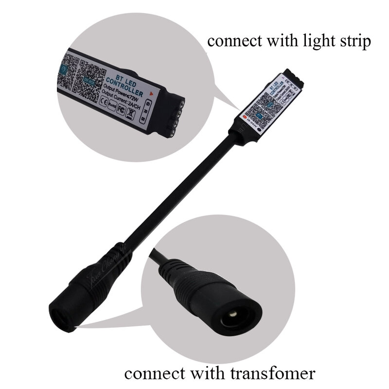Mini controlador RGB compatible con Bluetooth, controlador de tira de luz LED de música para cinta de luces RGB, Control por aplicación inteligente, DC 5V, 12V, 24V