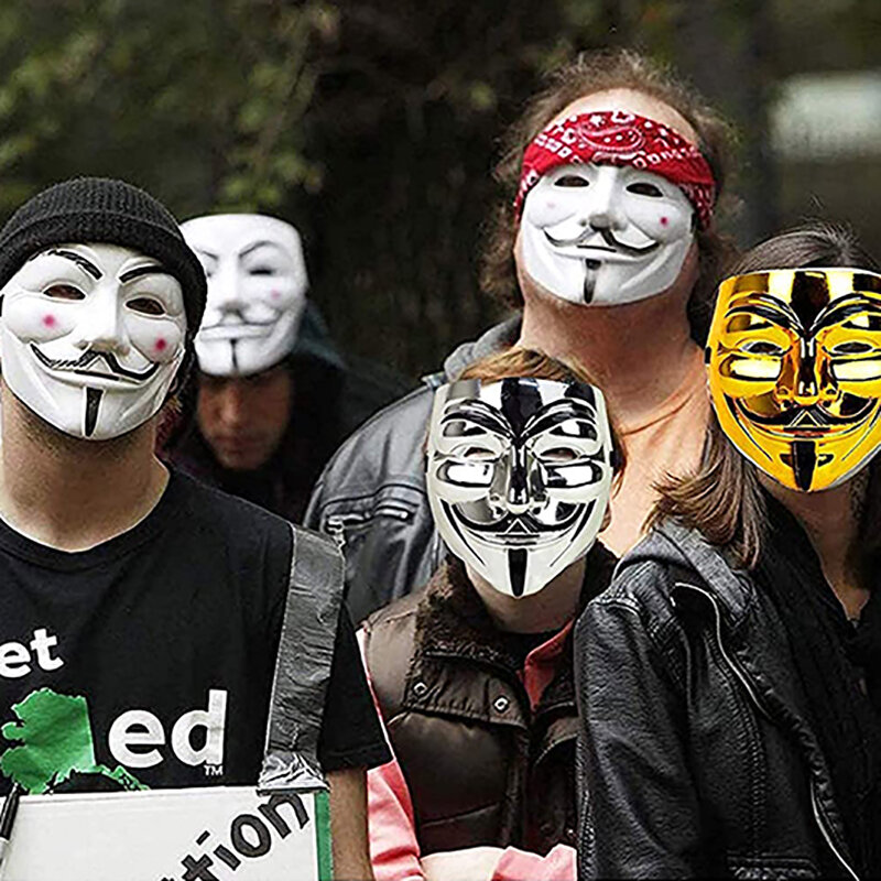 Anonimowe maski Cosplay na maski na Halloween Movie Cosplay V na maska Vendetta maska na przyjęcie rekwizyty Film temat maski prezenty dla dzieci