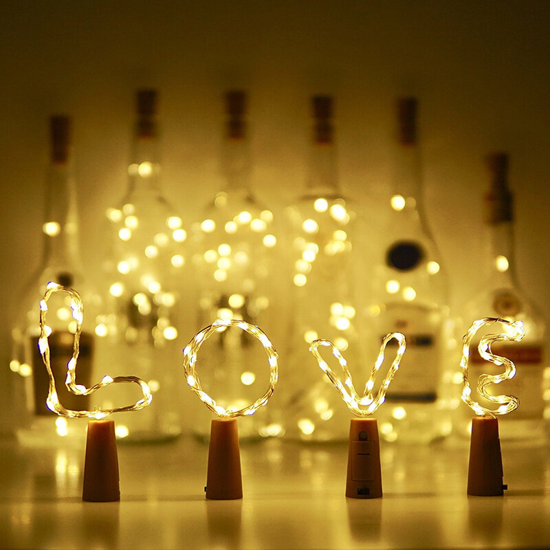 ワインボトル文字列ライト銅線 LED 星空妖精ライトバッテリークリスマスライト用パーティー結婚式バレンタインの日の装飾 d40