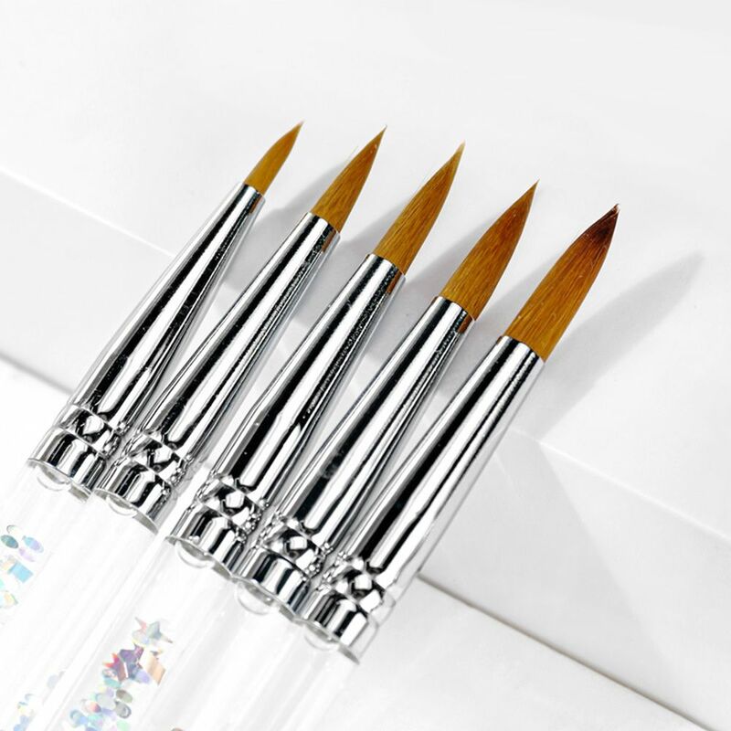 Tool With Liquid Glitter Handle Nail Painting Pen For Acrylic Powder 100% Nylon Acrylic Nail Brush Nail Art Brush