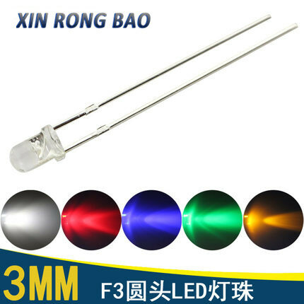 100 قطعة F3 F5 LED أخضر أحمر أصفر أزرق أبيض أصفر السوبر مشرق DIP 5 مللي متر 3 مللي متر عالية الجودة حبة صمام ثنائي باعث للضوء