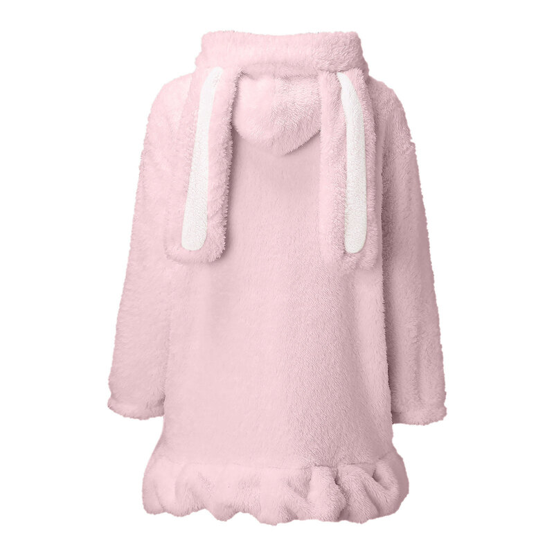 Зимнее женское пальто с капюшоном из искусственного меха кролика, роскошное длинное пальто, Свободное пальто большого размера d, толстое теплое Женское пальто стандартного размера, женские пальто