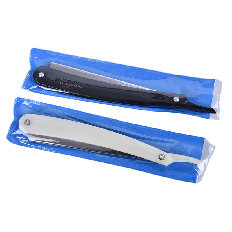 Stainless Steel Hair Razor And Blades Antique Black Folding Shaving Knife Straight Razor Holder Men Shaving Barber Tools