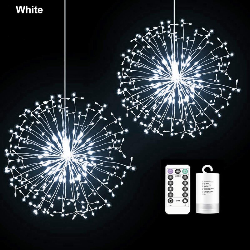120/150 LEDS Fireworks String Lights Outdoor Waterproof Home Garden Street Fairy Light Decoration Remote Control Lamp