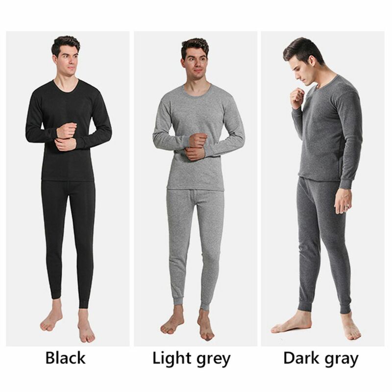 Conjunto de roupa interior térmica ultra macia masculina, Long Johns, roupa quente, parte superior e inferior