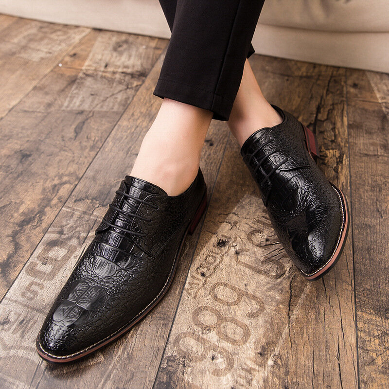 38 ~ 48 zapatos de cuero para hombres cómodos y elegantes zapatillas de negocios Oxford para hombres # XF8691